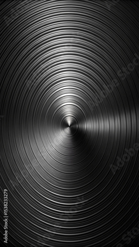 Wallpaper Mural Abstract Circular Texture Smooth Black Metal Surface with Concentric Rings Torontodigital.ca