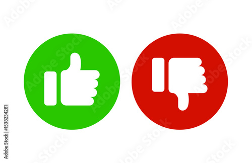thumb up and thumb down buttons – vector icons