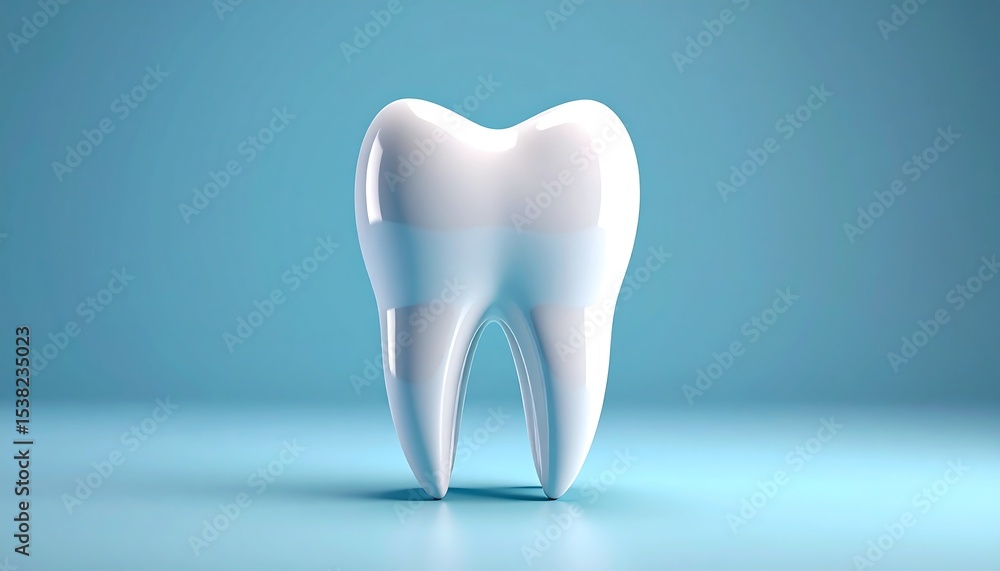 3D Rendering of a Healthy White Tooth. 3D Rendering of a Healthy White Tooth.