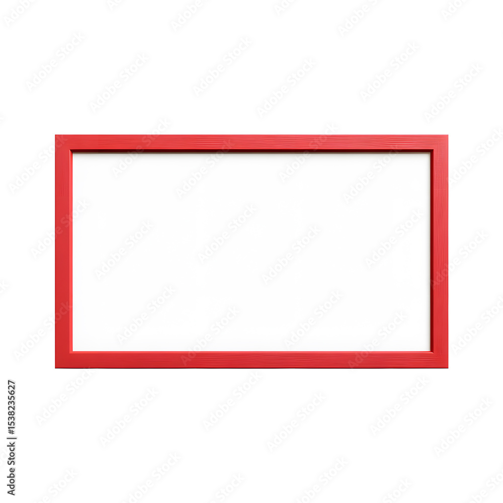 Empty Red Picture Frame on White Background Empty Red Picture Frame on White Background