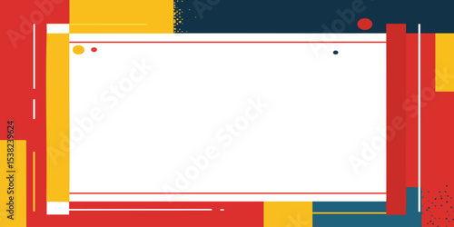 Abstract geometric design with bold colors and simple shapes