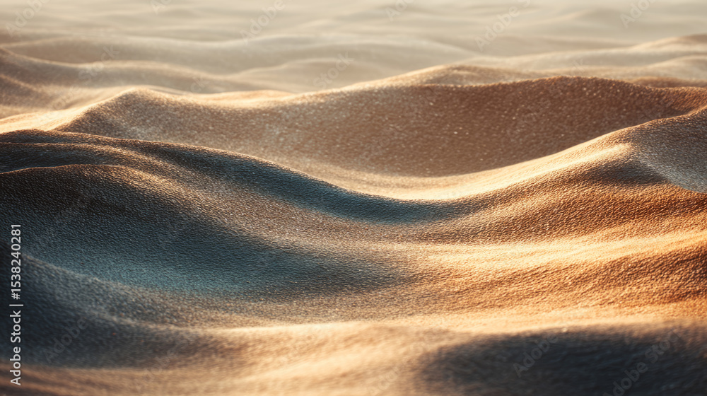 Fototapeta premium Abstract sand dunes illuminated by soft evening light