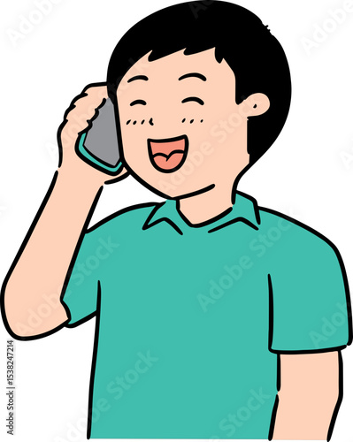 Illustration of man using smartphone
