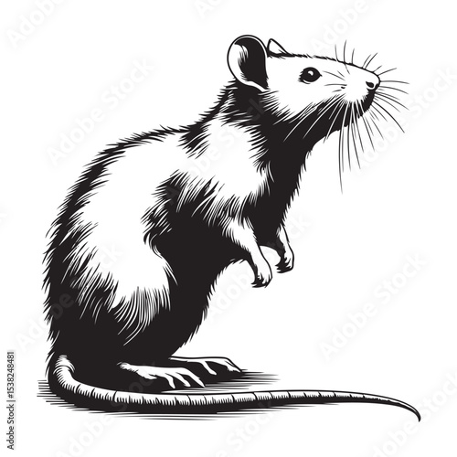vector illustration of a cartoon rat
