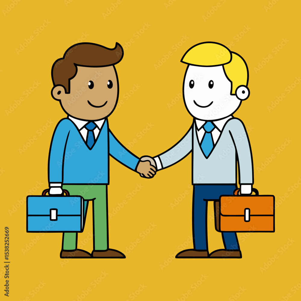 Businesspeople shaking hands cartoon icon Businesspeople shaking hands cartoon icon