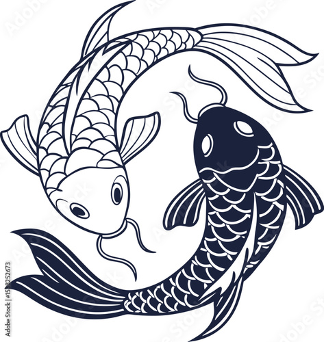 Elegant Koi Fish Design Perfect for Branding and Logo Creation