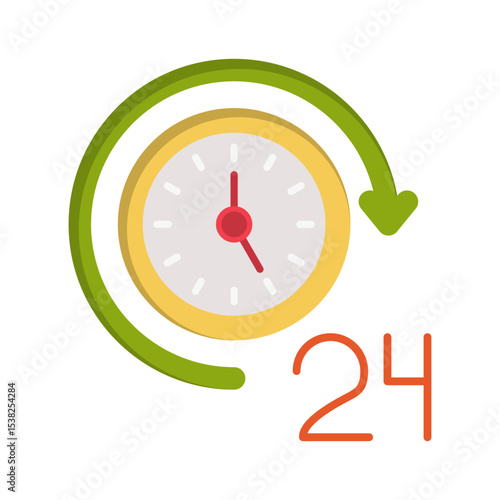 24 Hours Vector Icon