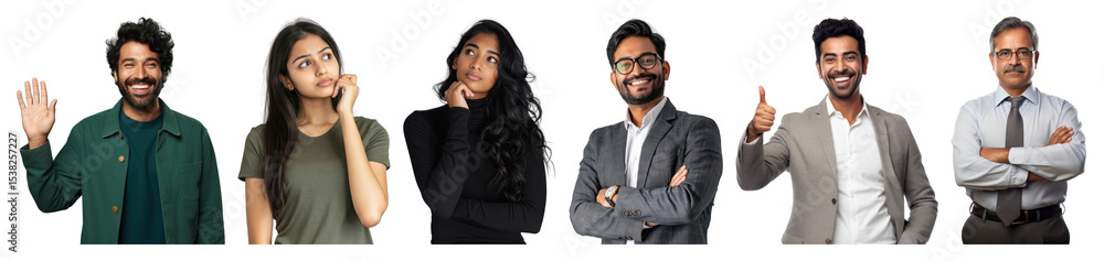 PNG Diverse professionals expressing emotions, element set on transparent background PNG Diverse professionals expressing emotions, element set on transparent background