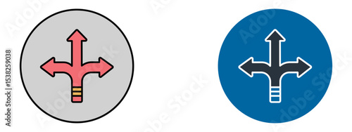Split Icon  Divide or Separate Symbol in Fill and Glyph Blue Style

