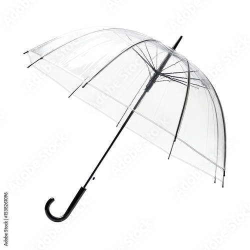 Clear bubble umbrella on transparent background