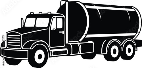 High resolution isolated image of a tanker truck on white background, perfect for transport, logistics, oil delivery, industrial use, stock photography and commercial design