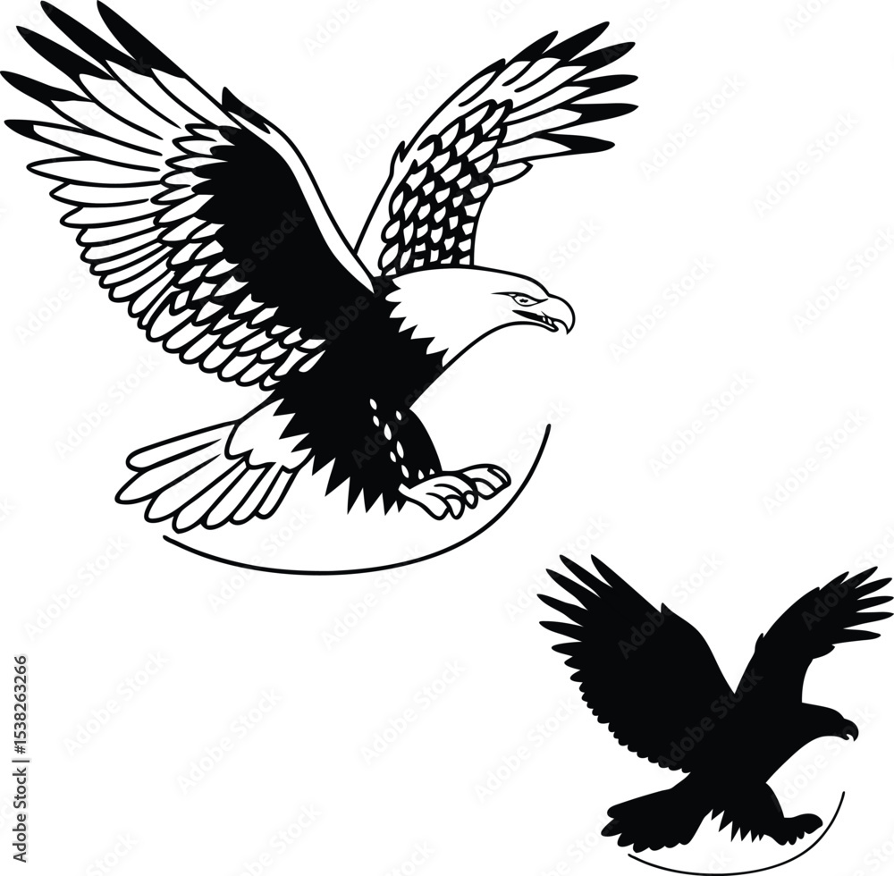 Obraz premium Minimalist Eagle Design Vector Illustration