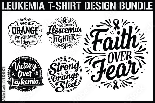 Leukemia Awareness T-Shirt Design Bundle
