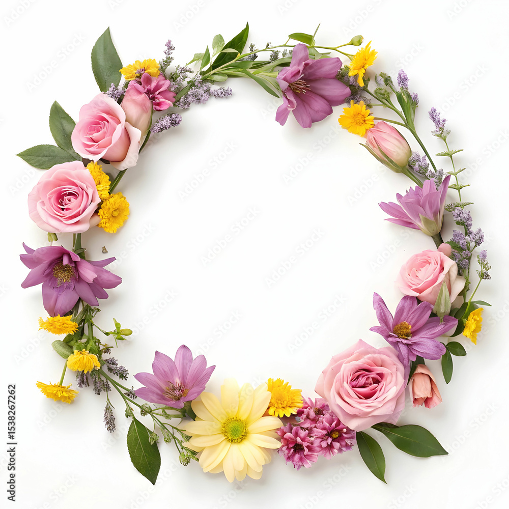 frame of colorful flowers frame of colorful flowers