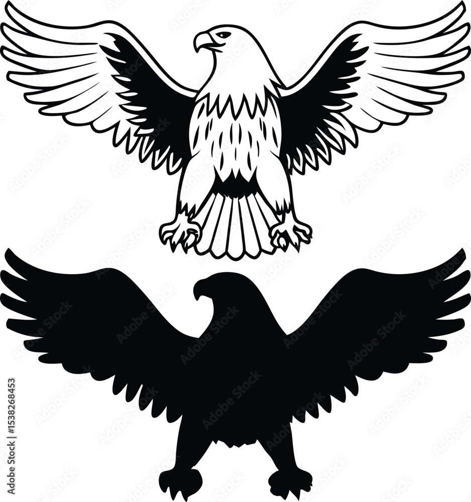 Obraz premium Detailed Eagle Drawing Vector Illustration