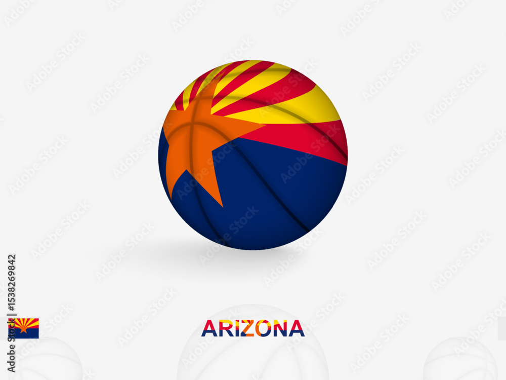 Fototapeta premium Arizona Basketball Concept with National Flag Design.