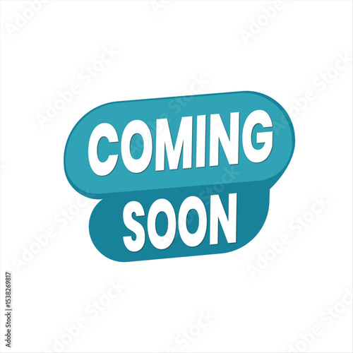 White Background Coming Soon Vector with Bold Typography and Geometric Design Elements. Editable Banner.