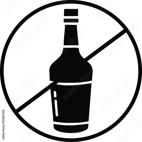 Alcohol Free Zero Alcohol Icon Label Sticker Stamp – 0% No Alcohol Sign