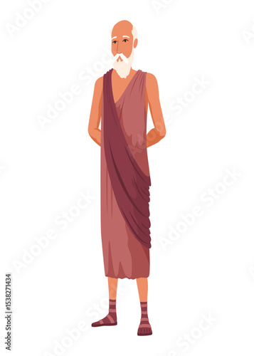 Ancient roman or greece man. Civilian population, male character in tunic