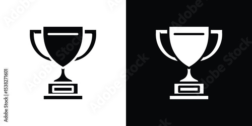 Trophy icon vector design template elegant style