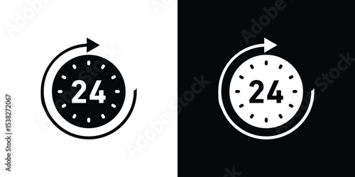 Time twenty four icon vector design template elegant style