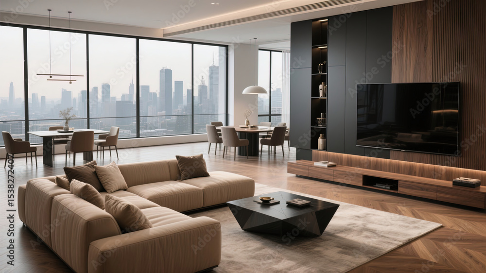 Fototapeta premium living room with fireplace
