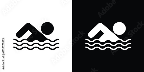 Swimmer icon vector design template elegant style