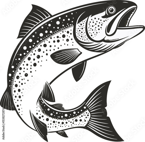 Vector illustration of various fish in an underwater marine setting