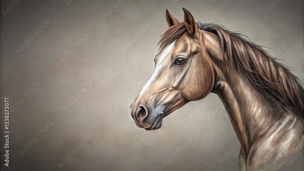 Fototapeta premium drawing of a horse's head on a gray background