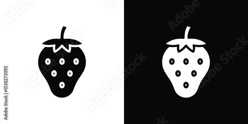 Strawberry icon vector design template elegant style