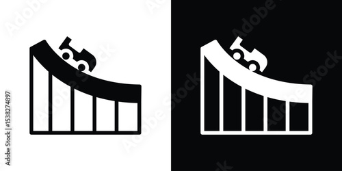 Roller coaster icon vector design template elegant style