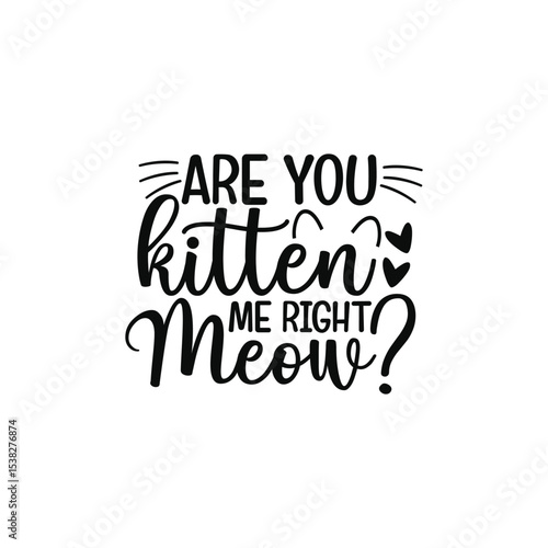 Are You Kitten Me Right Meow Funny Whiskers Cat SVG Design