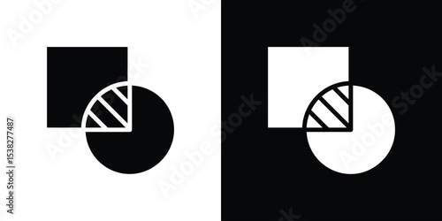 Object intersect icon vector design template elegant style