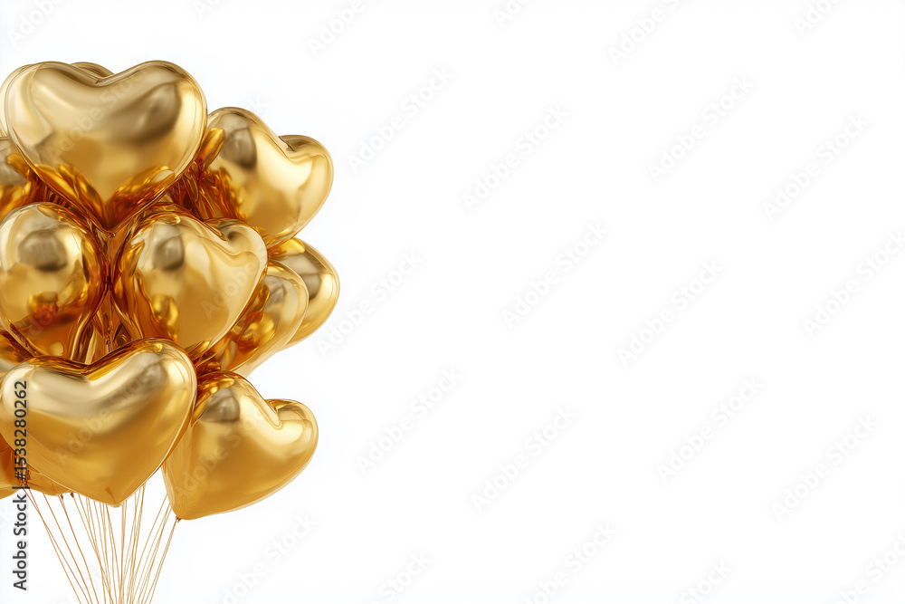 Naklejka premium Golden balloons with customizable space for text. With customizable space for text