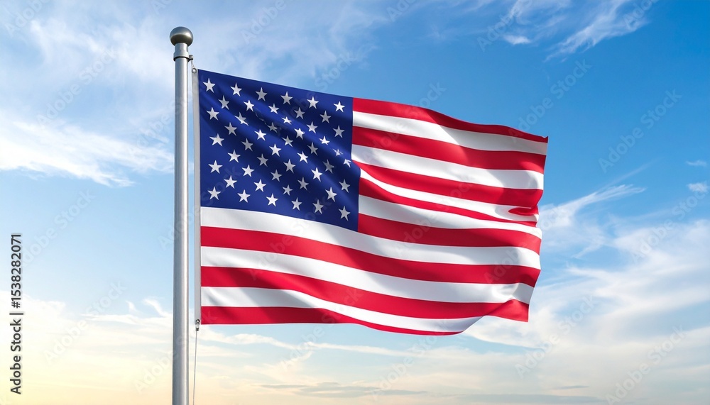 american flag on blue sky american flag on blue sky