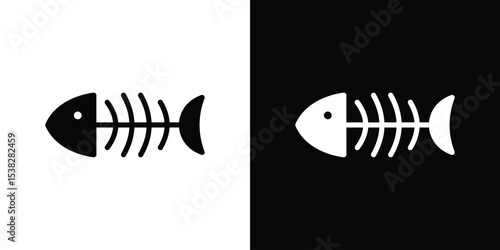 Fish bones icon vector design template elegant style