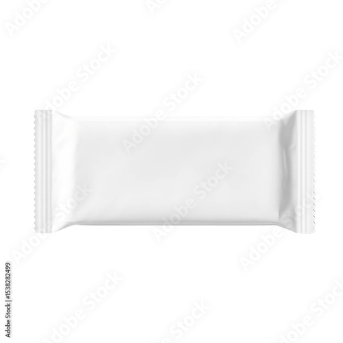 White Candy Bar Wrapper - Blank Packaging Mockup - Snack Branding Template Isolated transparent background 