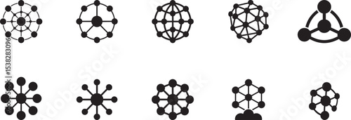 Network connection icons global communication technology. eps-10