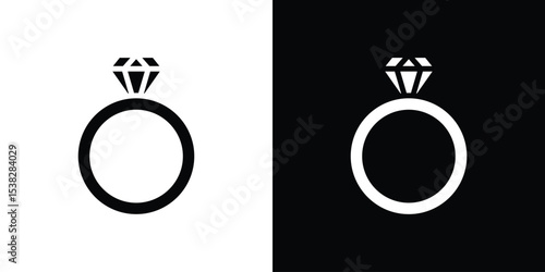 Diamond ring icon vector design template elegant style