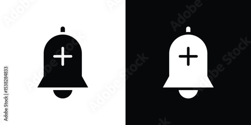 Cowbell circle plus icon vector design template elegant style