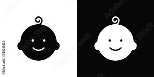 Child head icon vector design template elegant style
