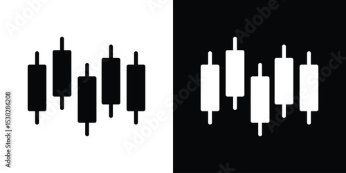 Chart candlestick icon vector design template elegant style