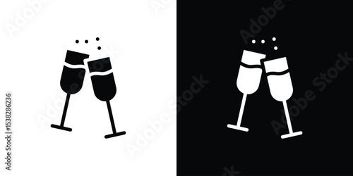 Champagne Glass icon vector design template elegant style