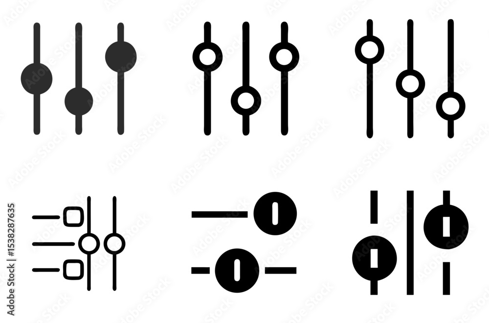 Fototapeta premium Treble Control Icon Audio Sound Equalizer Adjustment Pack