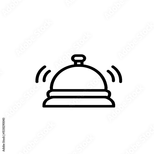 Hotel Bell Icon Vector Illustration of Service Bell Isolated on White Background