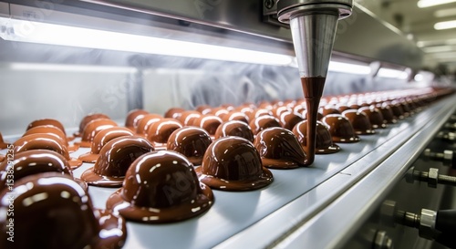 Chocolate Production Line With Automated Coating Machine Working