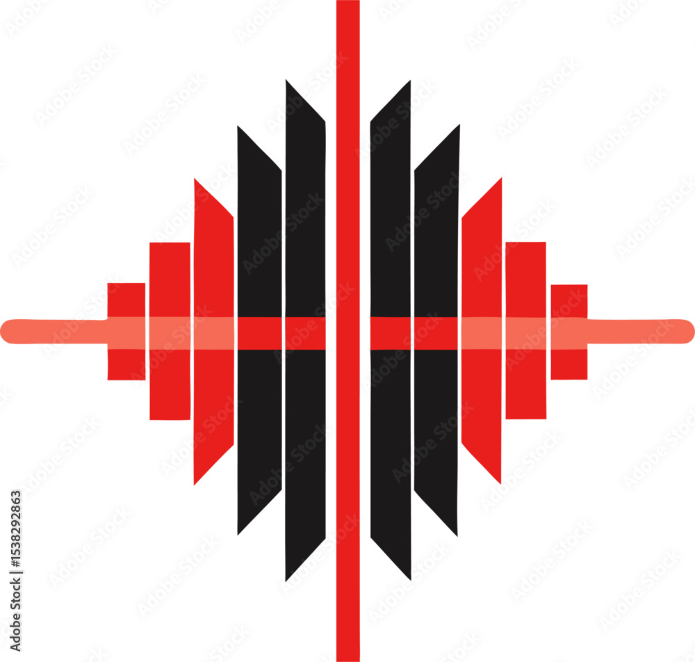 Layered audio waveform symbol split by intersect Layered audio waveform symbol split by intersect