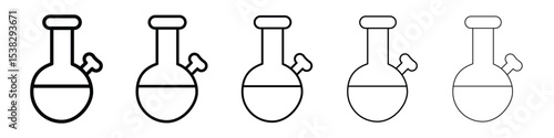 Bong icons in black stroke designs on white background