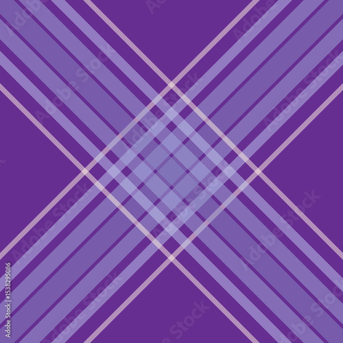 Abstract Purple Plaid Pattern Background with Diagonal Overlapping Lines in Varying Shades of Violet and Lavender – Geometric Textile Style Digital Art