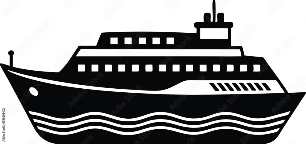 Obraz premium Ferry boat transportation on water, passenger ferry, sea travel, river ferry, ferry dock, ferry cruise, ferry terminal, ferry ride, ferry ship, ferry service, ferry boat image for stock photo.
